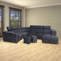 Fabric Corner Sofa 9019